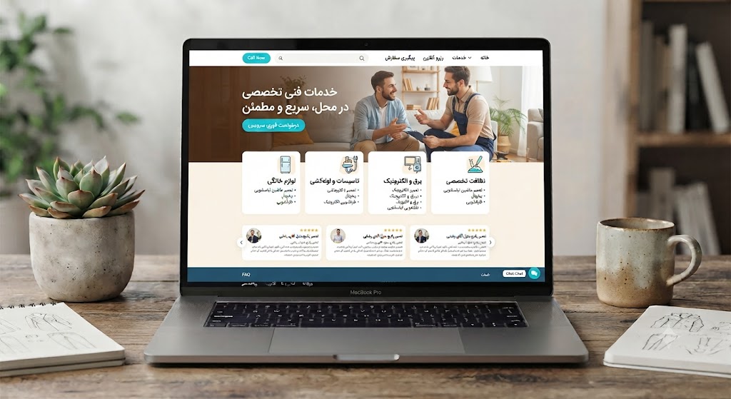نمونه طراحی وبسایت خدماتی